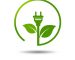 Green eco power plug design with Green earth, vector illustration